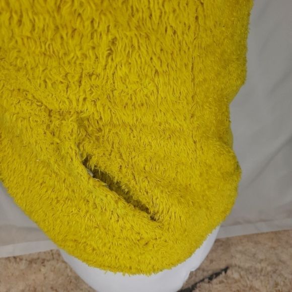 North Face hooded sweatshirt teddy bear fuzzy hoodie yellow gray half dome small - Picture 14 of 16